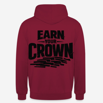 Preview: EARN YOUR CROWN Hoodie in bordeaux mit Rückendruck
